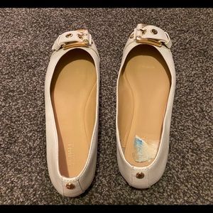Michael Kors white comfy work flats